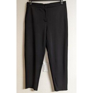 EILEEN FISHER Black Tencell Knit Wide Straight Leg Classic Pants M EXCELLENT!